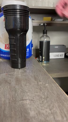 Hung Stud Makes a Protein Shake in His Fleshlight   Clip 1