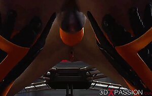 Shemale sex cyborg fucks hard an alien in the underground and secret US military base