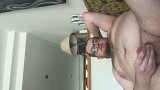 Chubby tits play and cum