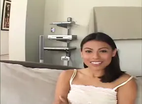 Slutty teen Megan wears cum on her face proudly after deep fucking