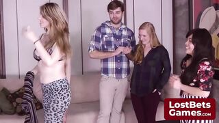 New Girls Strip to Win Rock, Paper, Scissors Bets