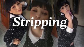 Lenara Grimwoods Slow Reveal - Stripping and Vaping