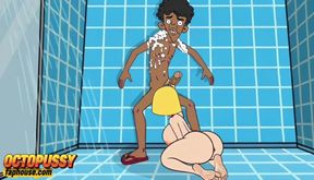 Sex-hungry Stepmom Joins Her Stepson in the Shower. Cartoon