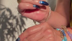 Sexy Royal Blue Long Nail JOI POV