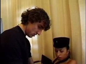 Stewardess fucked in her hotel room