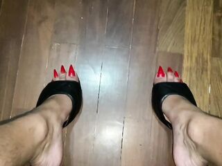 Compilation, including long toenails claws, pumped butt and dong, self fuck, cum in feet soles and mu
