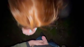 Fucking A Thick Redhead Stranger In The Woods At Night