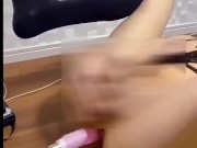 Crossdresser sissy dildo solo play