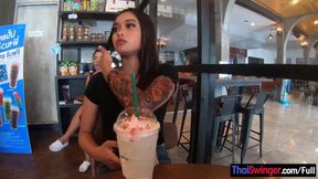 Pretty Thai teen on a date gets fucked doggystyle back in the hotel