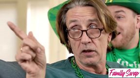 Katie Monroe and Angel Youngs ruined St Patricks Day with a sloppy creampie orgy