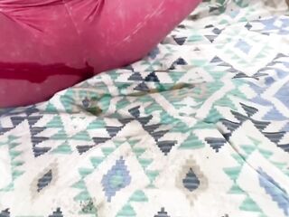 POV Girlfriend urinates herself and masturbates in her moist garments!
