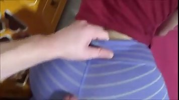Big ass blonde got banged from the back instead of having a private yoga lesson