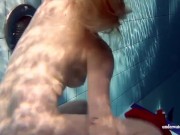 Russian teenie Lucie goes underwater swimming