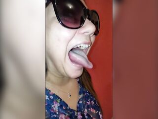 Girl Long Tongue and Burping