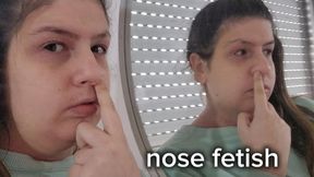 Nose Picking in Front of the Mirror – Deep Finger Digging, Mucus Play and Dirty Nose Fetish Clip