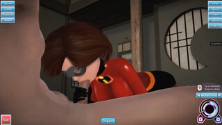 (3D Porn)(The Incredibles) Elastigirl - Helen Parr blowjob and handjob