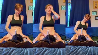 Horny Dyke Lesbian Rides Stud’s Strap - Ten Minutes of Intense Screaming Orgasms!