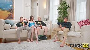 Sexy Russian Teen 18+ Margo Gave Her Tight Pussy And Asshole For Double Penetration