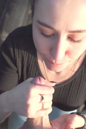 Outdoor Car Blowjob  Cum Swallow