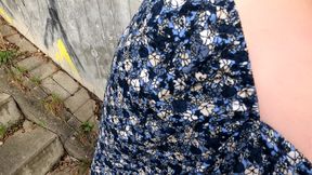 Slapping Her Naked Tits and Ass Near Railway