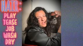 Dirty Hair Job Fantasy – Teasing, Dildo creampie & Malory Brushes the Cum Into Wavy Black Hair (BBW Tattooed Goddess)
