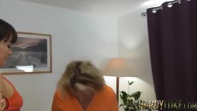 Teen babe Lucy Love hot threesome with Mr and Mrs creampie