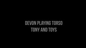 Devon plays with Torso Tony and Her Toys