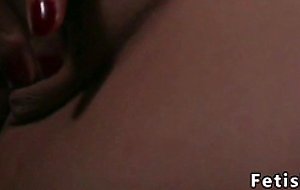 Brunette in interracial gangbang fantasy