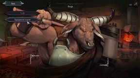 Big breasted goblin titty-fucks with massive cock in dungeon