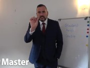 Counsellor in suit humiliates and laughs at student for having a tiny cock SPH verbal PREVIEW