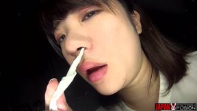 Riko Kanade Lets Thick Snot Drip to Her Lips... Then Strokes a Dildo with It, Slow and Filthy - Hook, Hair, and Pure Slime