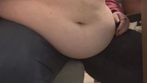 Giant belly before, during, and after dinner