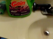 Ebony With small cock jerks off to shemale vids