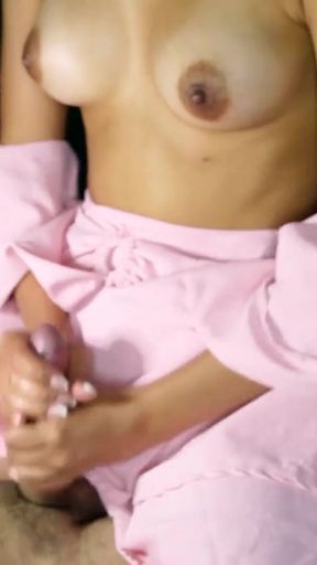Brunette stepsister with sexy hands massages me to orgasm   Clip 1
