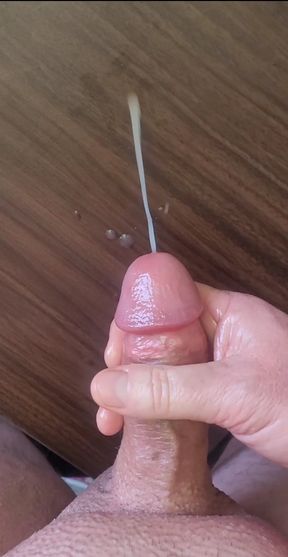 Exhibitionist masturbator stroking my cock and cumming