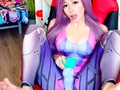 Stacked brunette goes solo toys and masturbation