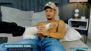 Alessandro King on Flirt4Free - Bearded Stud Gets Handsy With His Thick Cock