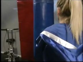 Lesbian sex for blonde boxer with huge tits