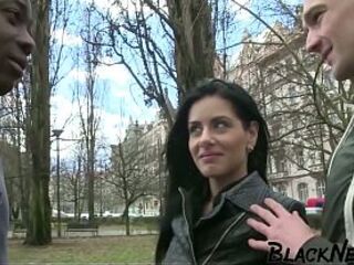 Ebony Haired Wife Is Banging With A BBC In Front Of Her Spouse!