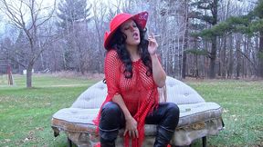 Outdoor Red Hat and a Cigarette - SD