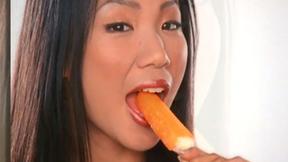 ”Hot large tits Asian COUGAR loves sweets & her huge Asian boobs”