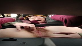 pussy out road trip public car masturbation