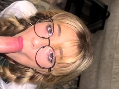 Autumn Ren - Horny Girl with Glasses gets a good Facial