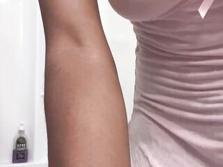 Soaked vs. Dry Try On in Soft Pink Nightgown.