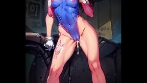Sexy D.Va AI Dance With Ahegao Expressions In DarkerMakker123 Anime Style