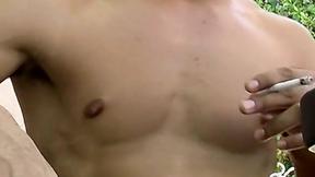 ”Jerking off outside the house after I blow my stick”