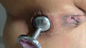 Plugged ass - extreme close up
