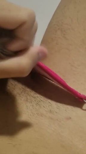 Sissy Shemale Masturbating her Big Hard Cock   Clip 1