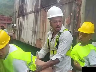 Workers had hot sex with the boss during their lunch break.