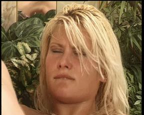 Tattooed German blonde DPed in a hot bathroom threeway